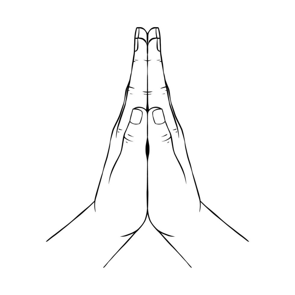 Praying Hands Outline vector
