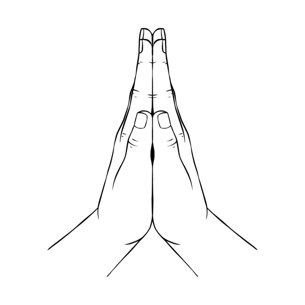 Praying Hands Outline vector