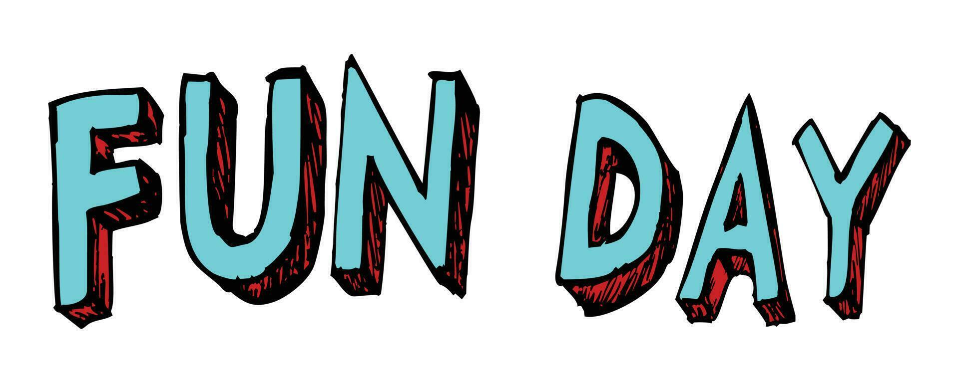 fun day logo text effect design vector illustration