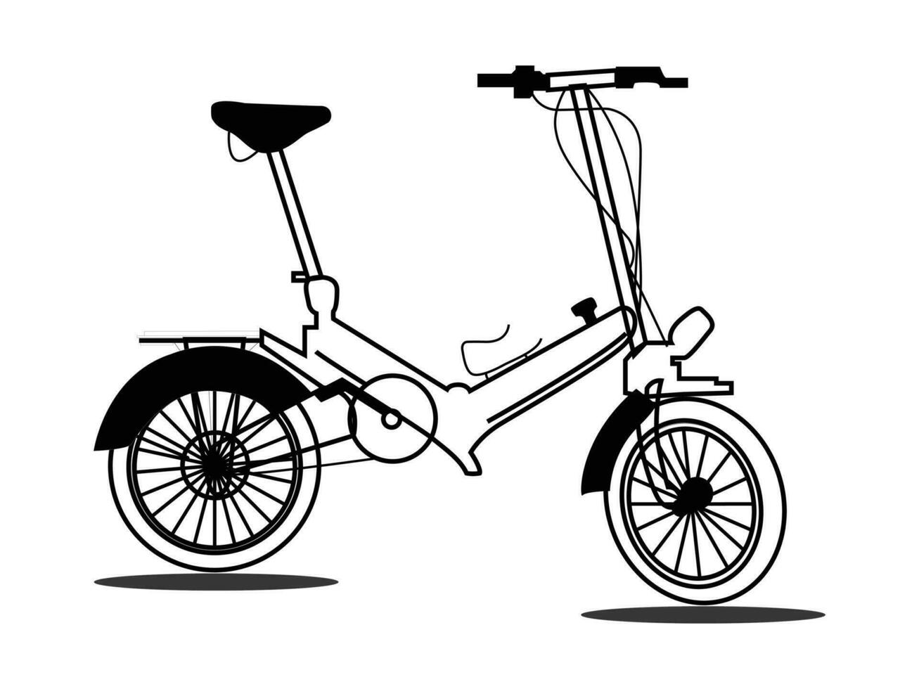 bycycle outline vector illustration