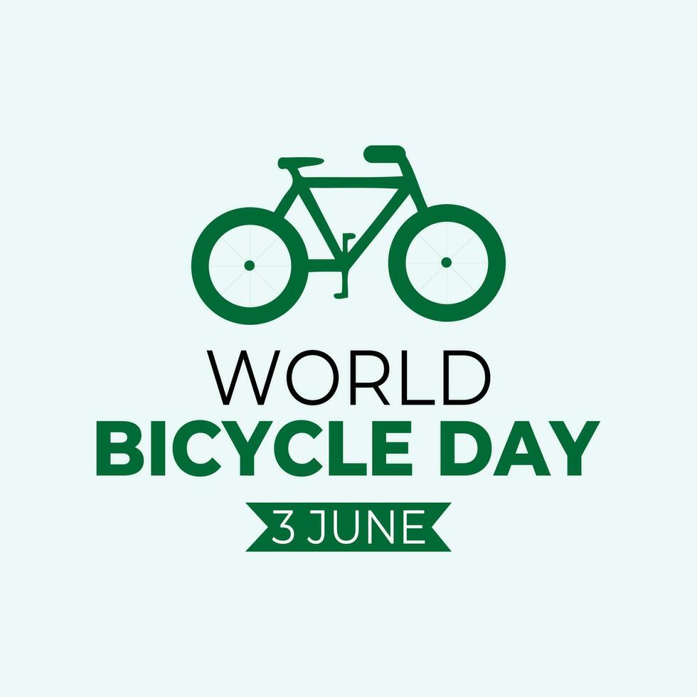 mundo bicicleta día. junio 3. plantilla, bandera, tarjeta, póster vector