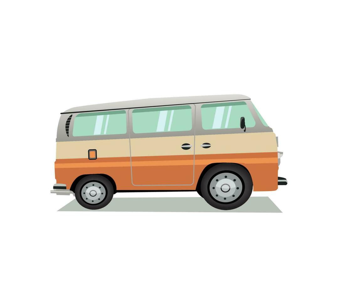 Classic Cartoon Van Car vector