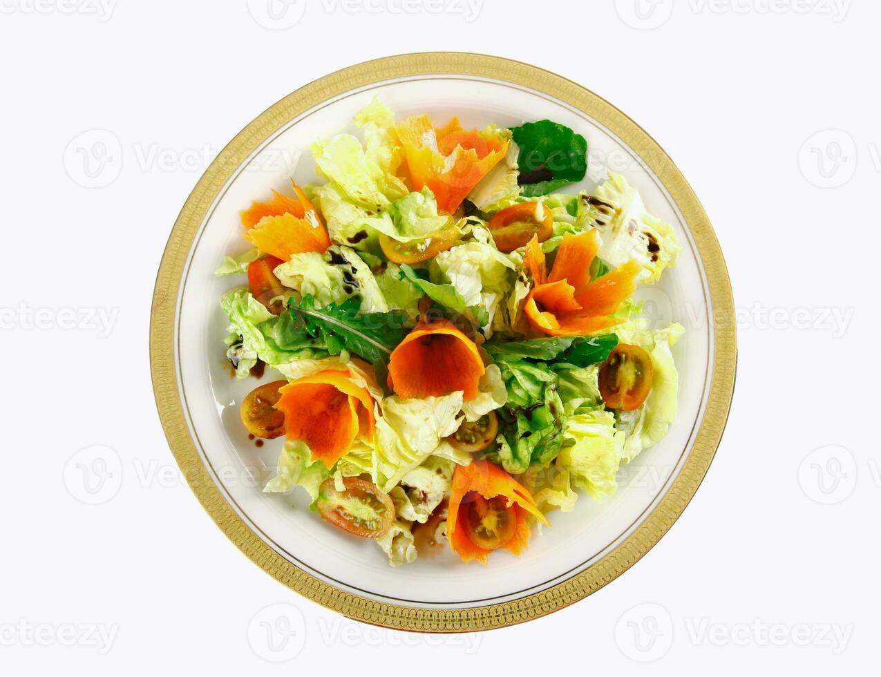 Lettuce and carrot on white background. photo