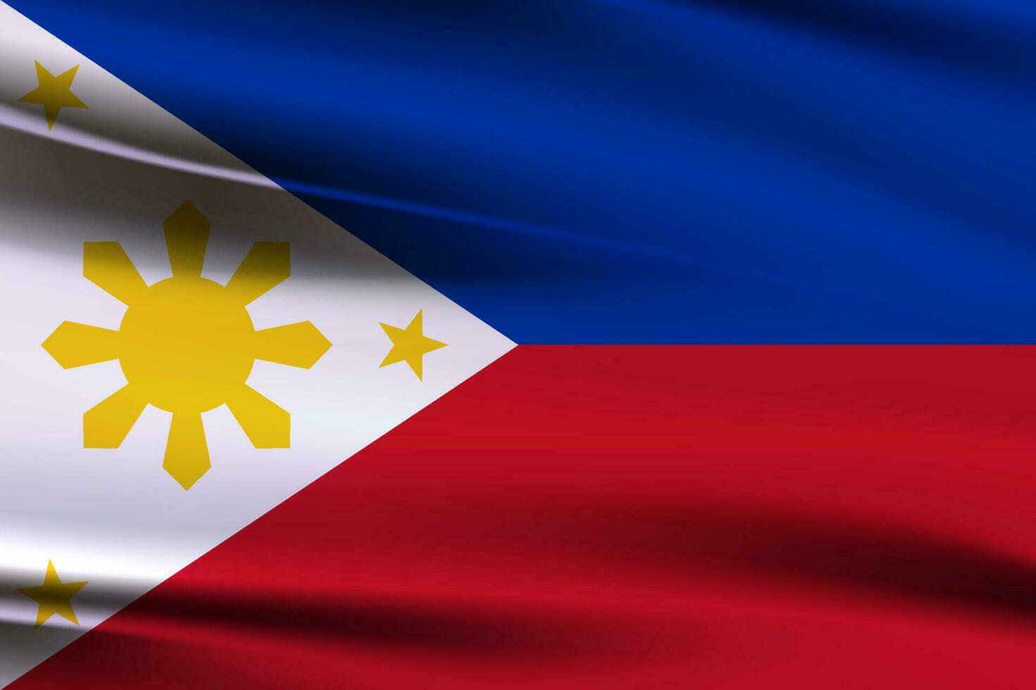 Filipinas ondulación bandera, Filipinas nacional bandera, 3d seda Filipinas bandera, vector