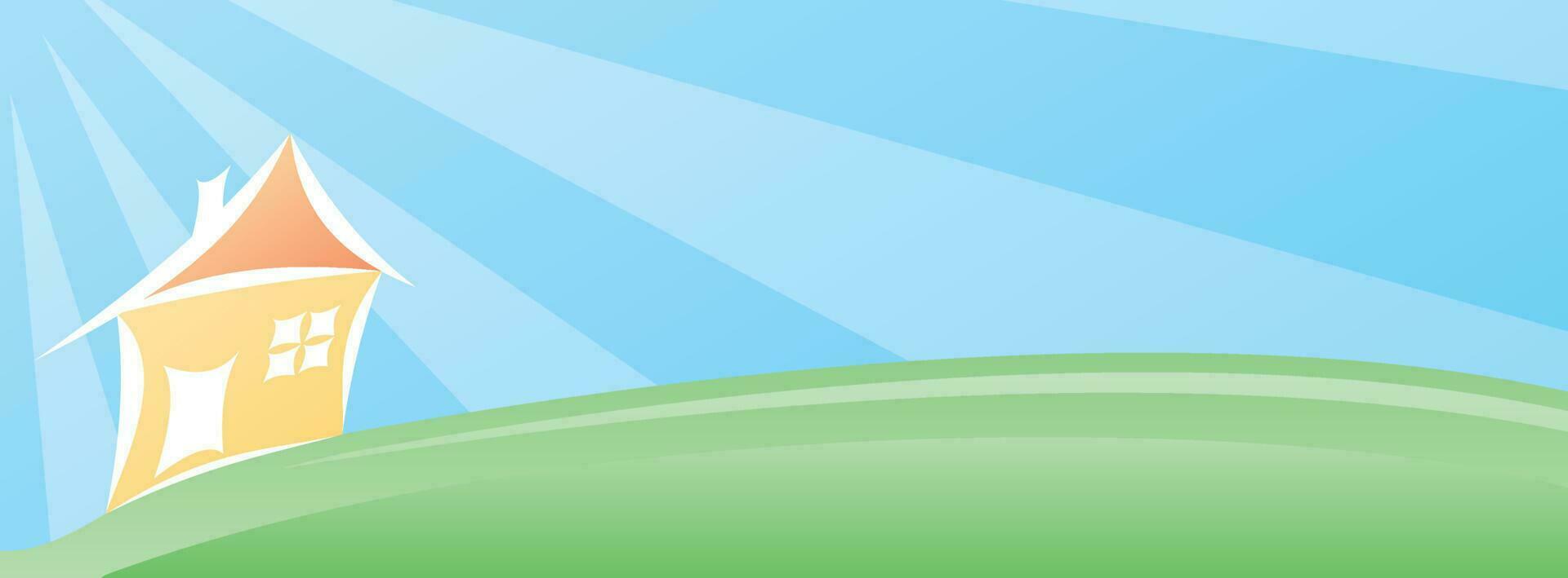 Little house landscape wallpaper vector
