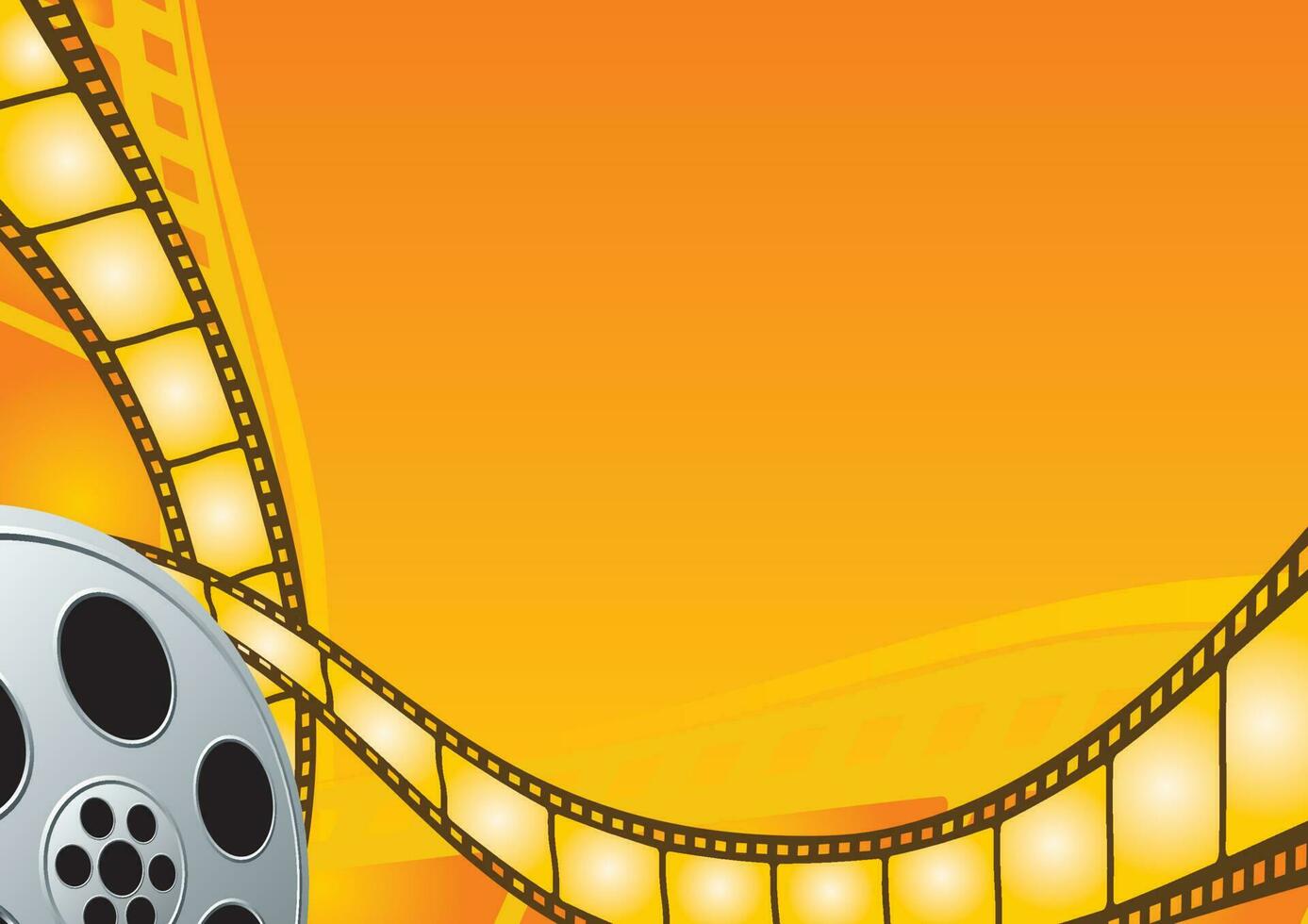 Film reel on the bright orange background vector