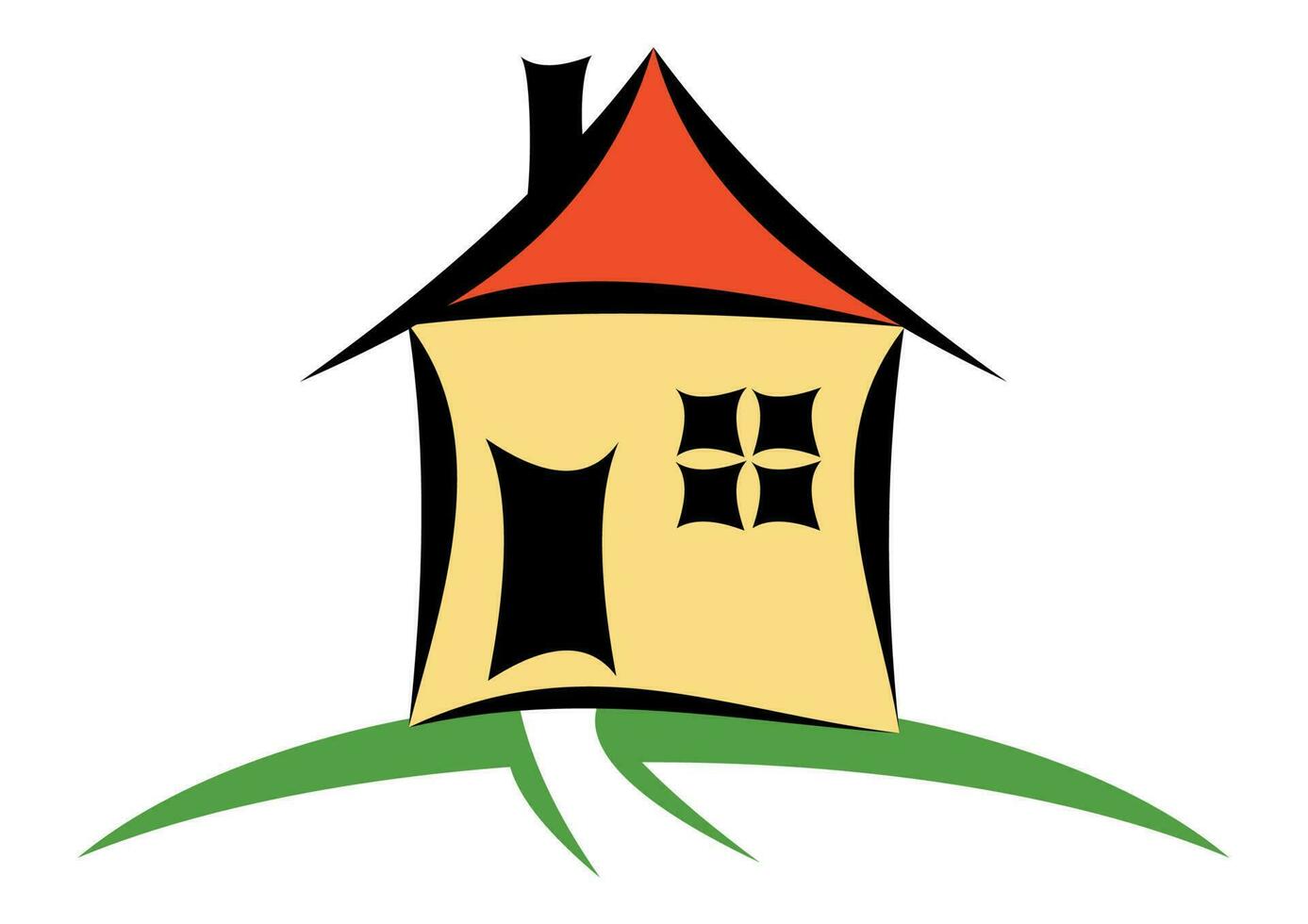 Simple house cartoon illustration vector