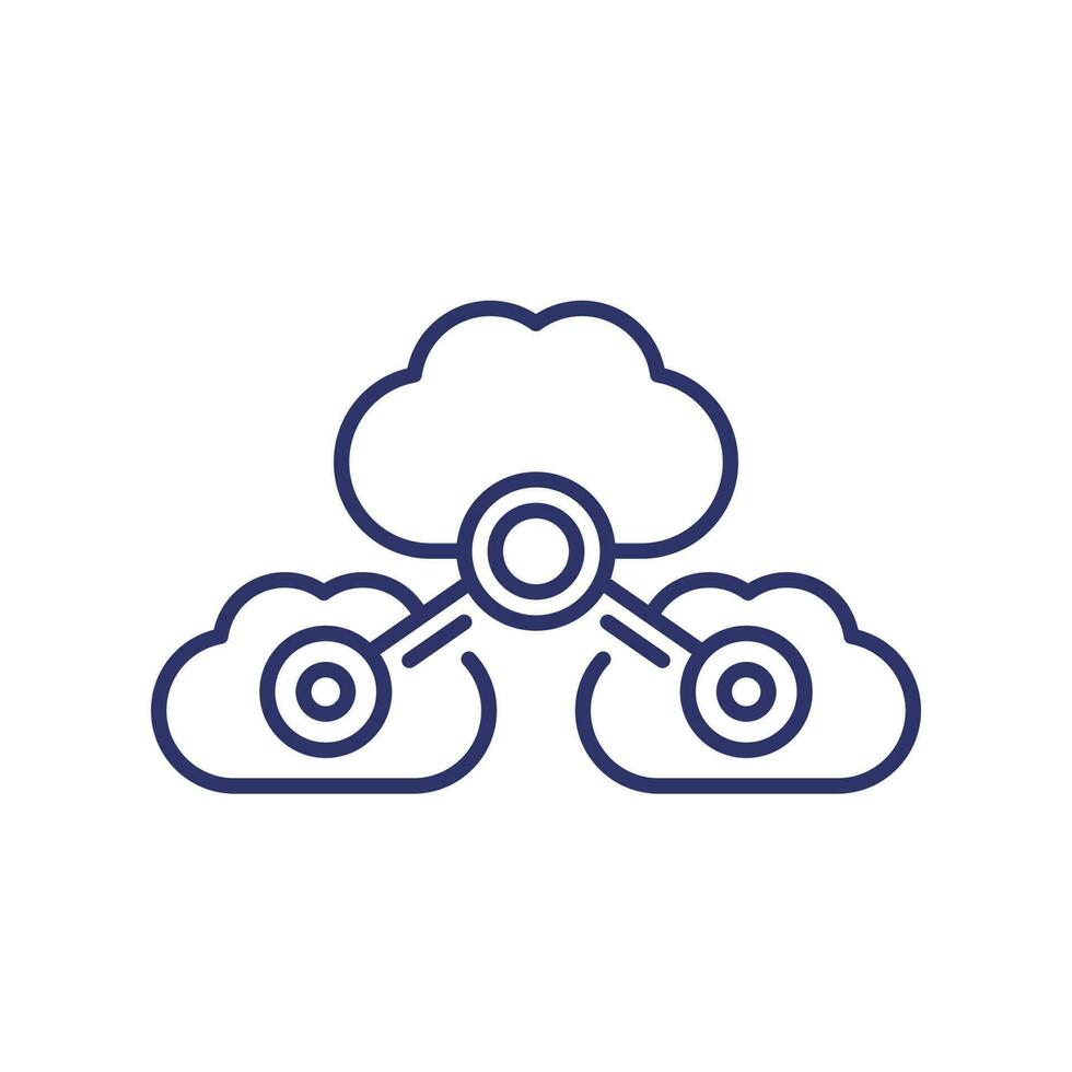 Cloud services or saas line icon vector