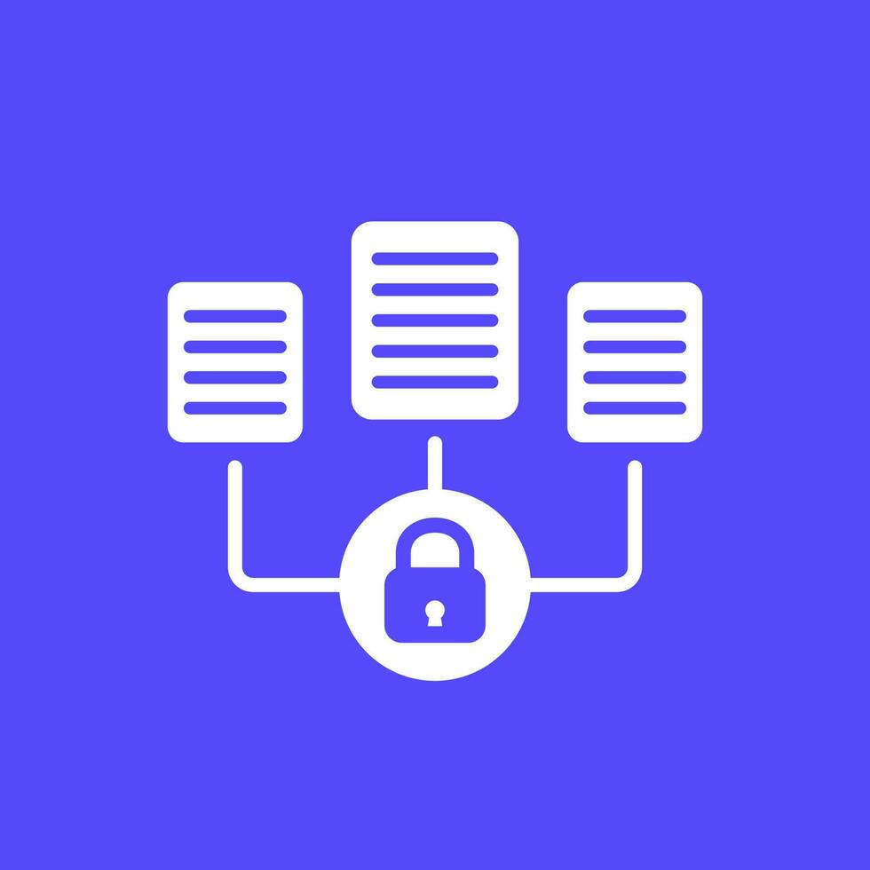 document protection, data security icon, vector