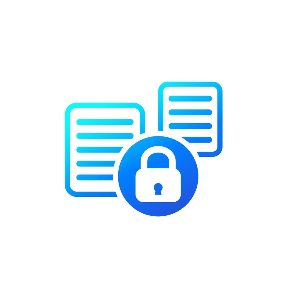 document protection icon, data security vector