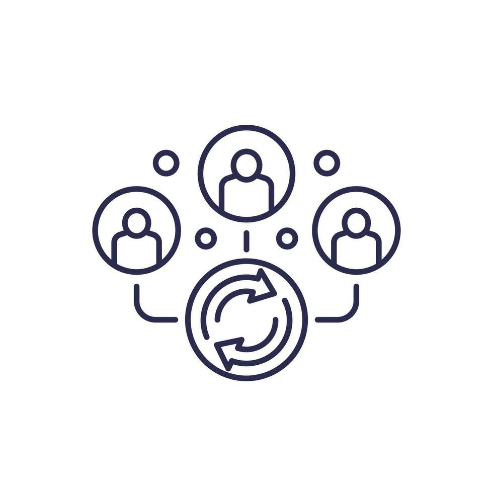 lead generation line icon with people vector