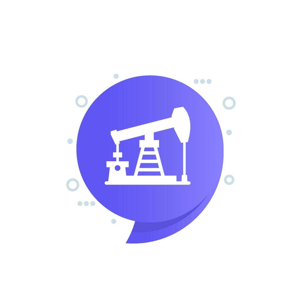 Oil pump jack icon, vector