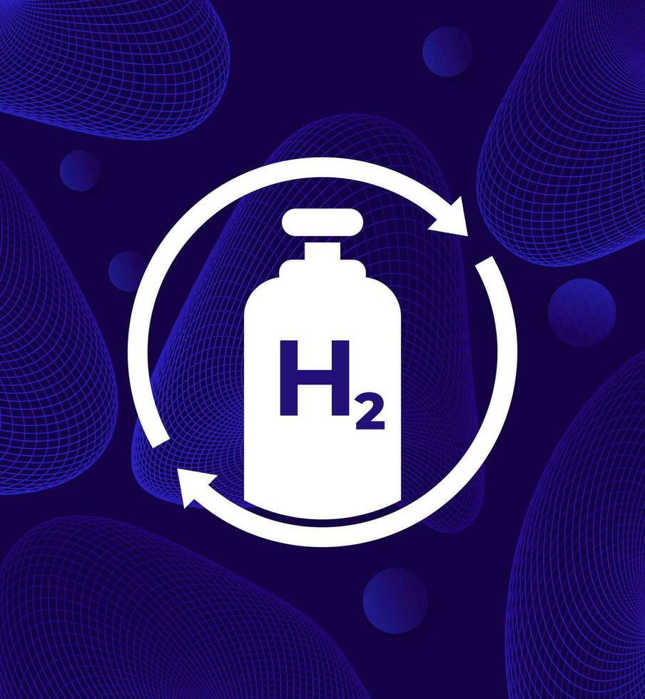 hydrogen gas tank refill icon, vector