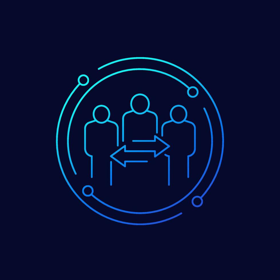 broker or mediator icon, linear design vector