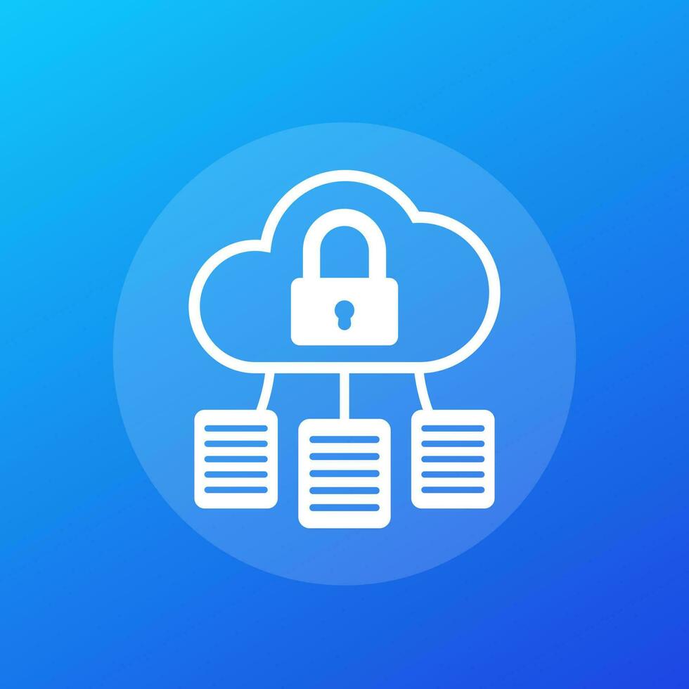 document protection in cloud icon, vector