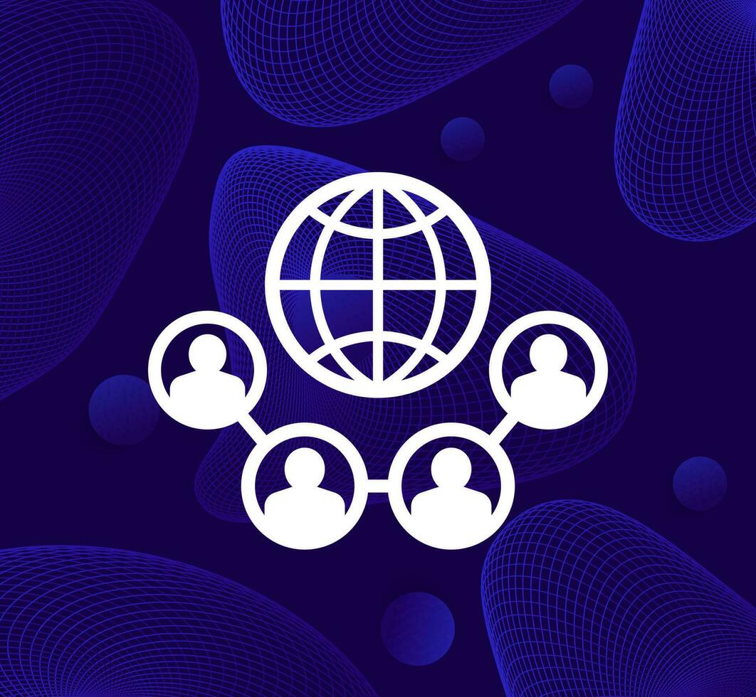 outsourcing or global team vector icon
