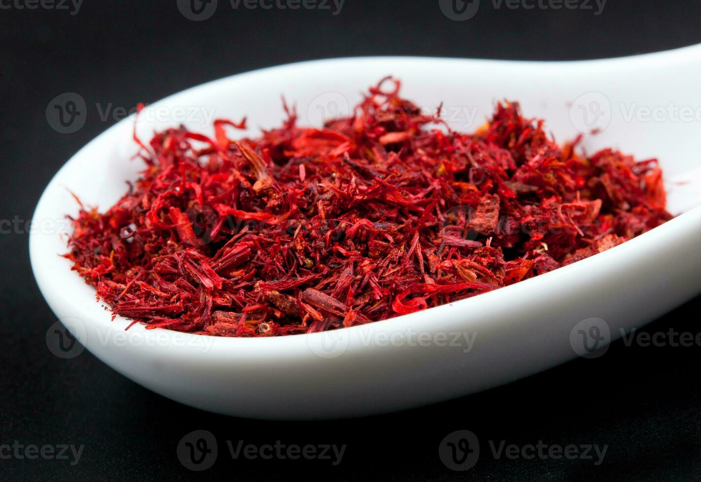 Saffron on black background. photo