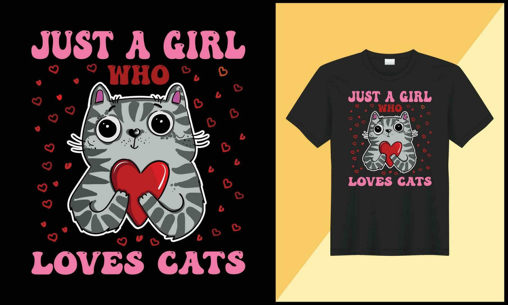 just a girl who loves cats typography t shirt design illlustration vector design