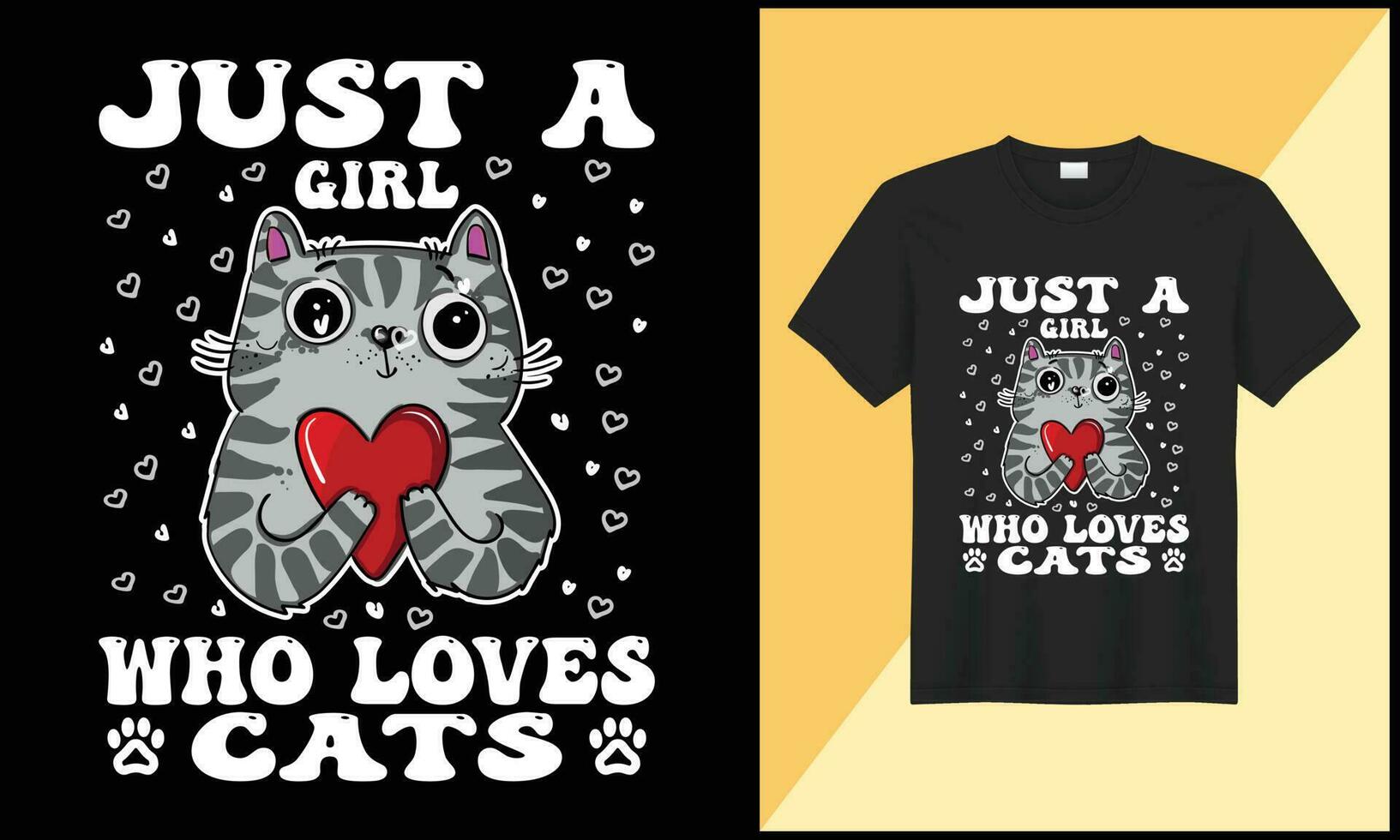 just a girl who loves cats t shirt design illlustration vector