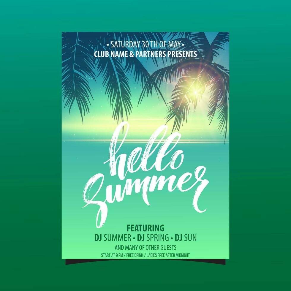 Summer Vocation Flyer Template, beach vector