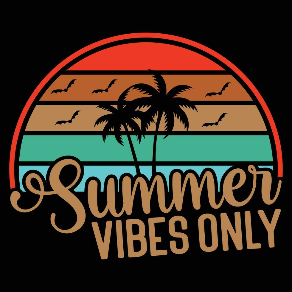 verano vibraciones solamente camiseta diseño vector