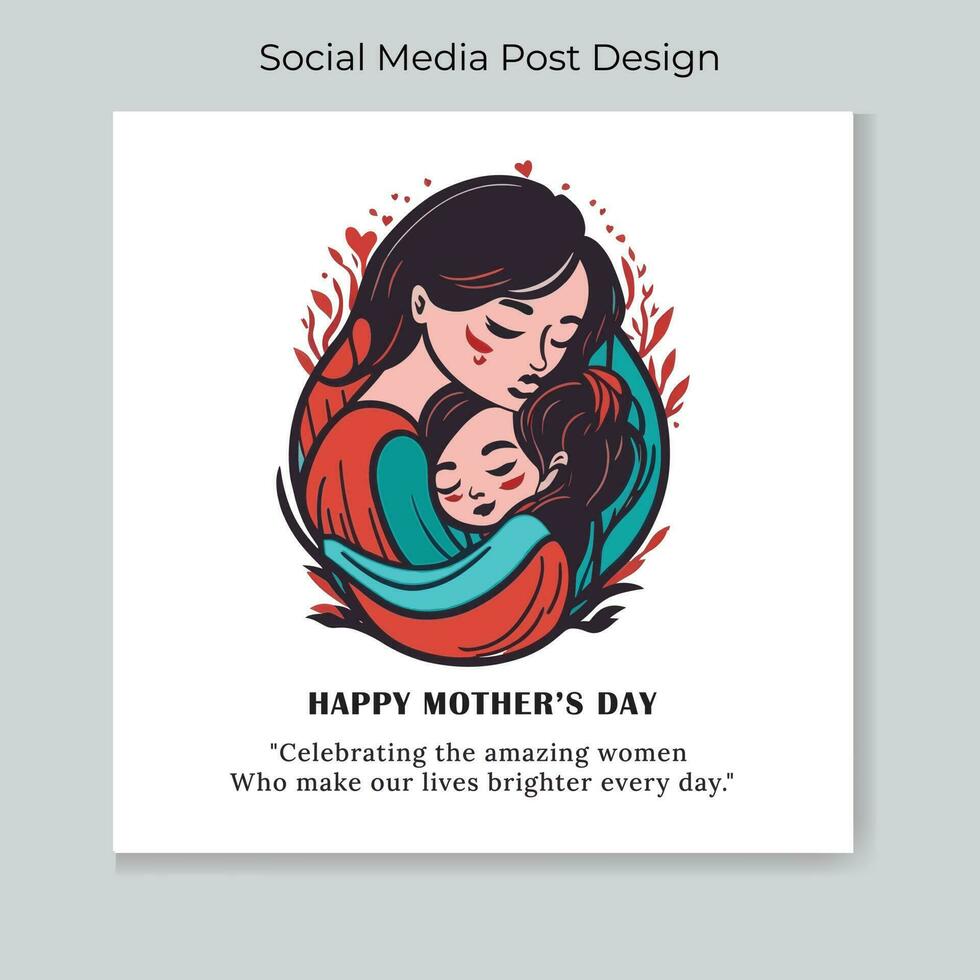 Mothers day social media post design free vector