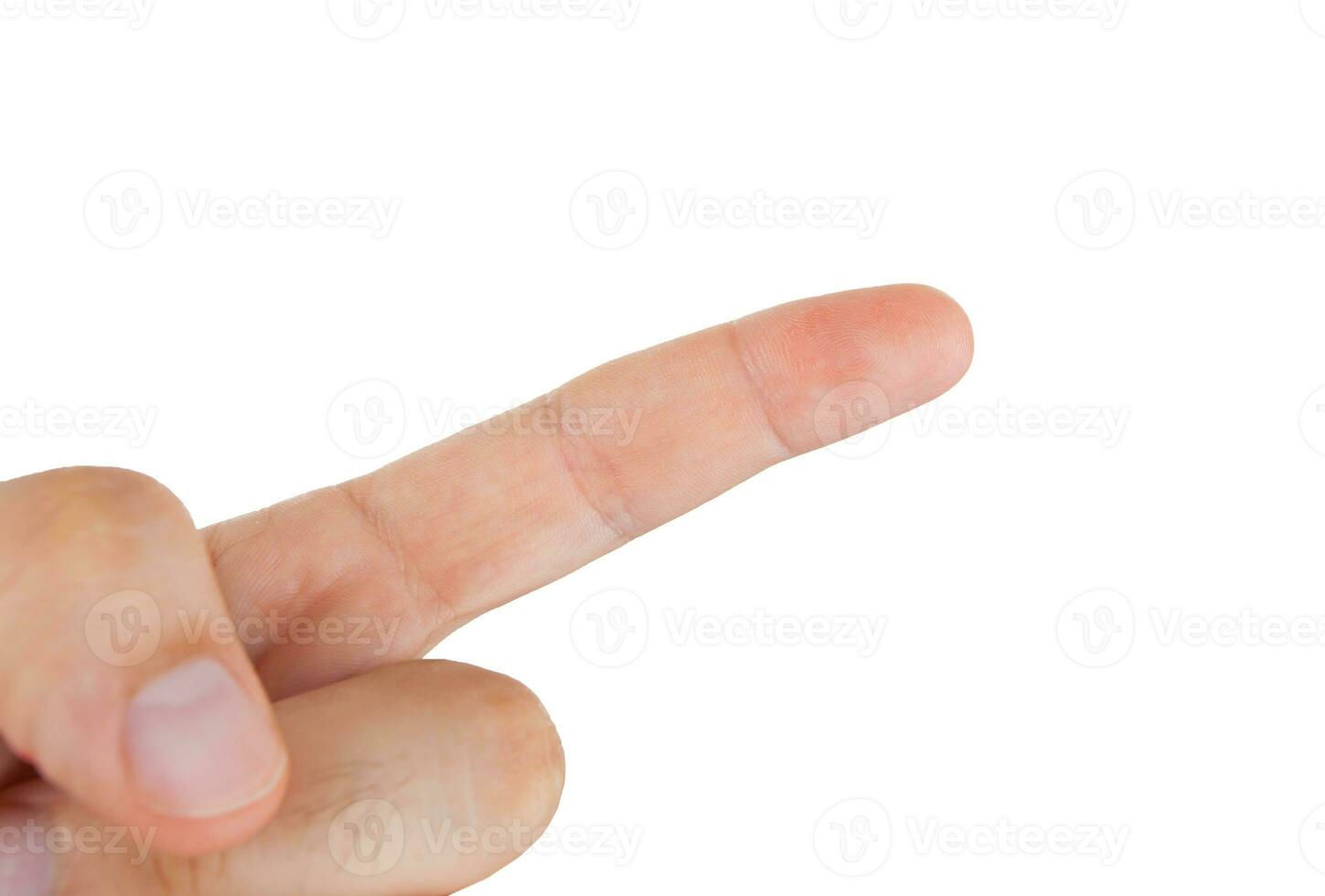 Index finger photographed from above. photo