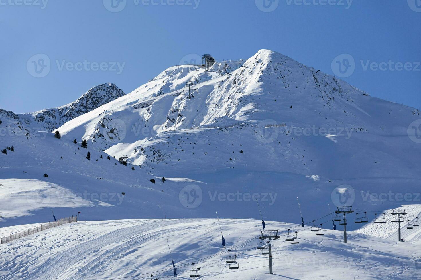 Snow-capped mountain at Grandvalira ski resort in Pas de la Casa photo