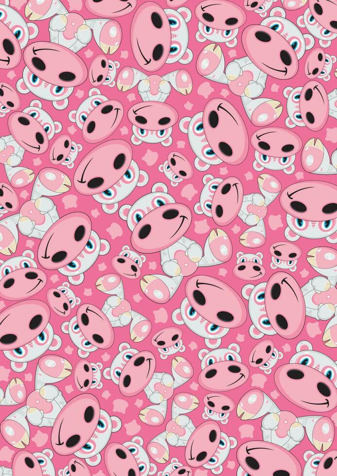 Cute Cartoon Hippo Animal Pattern vector