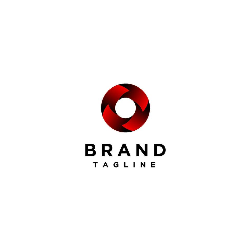 Four Red Rotating Arrows Logo Design. Four Red Rotating Arrows form a circle. vector
