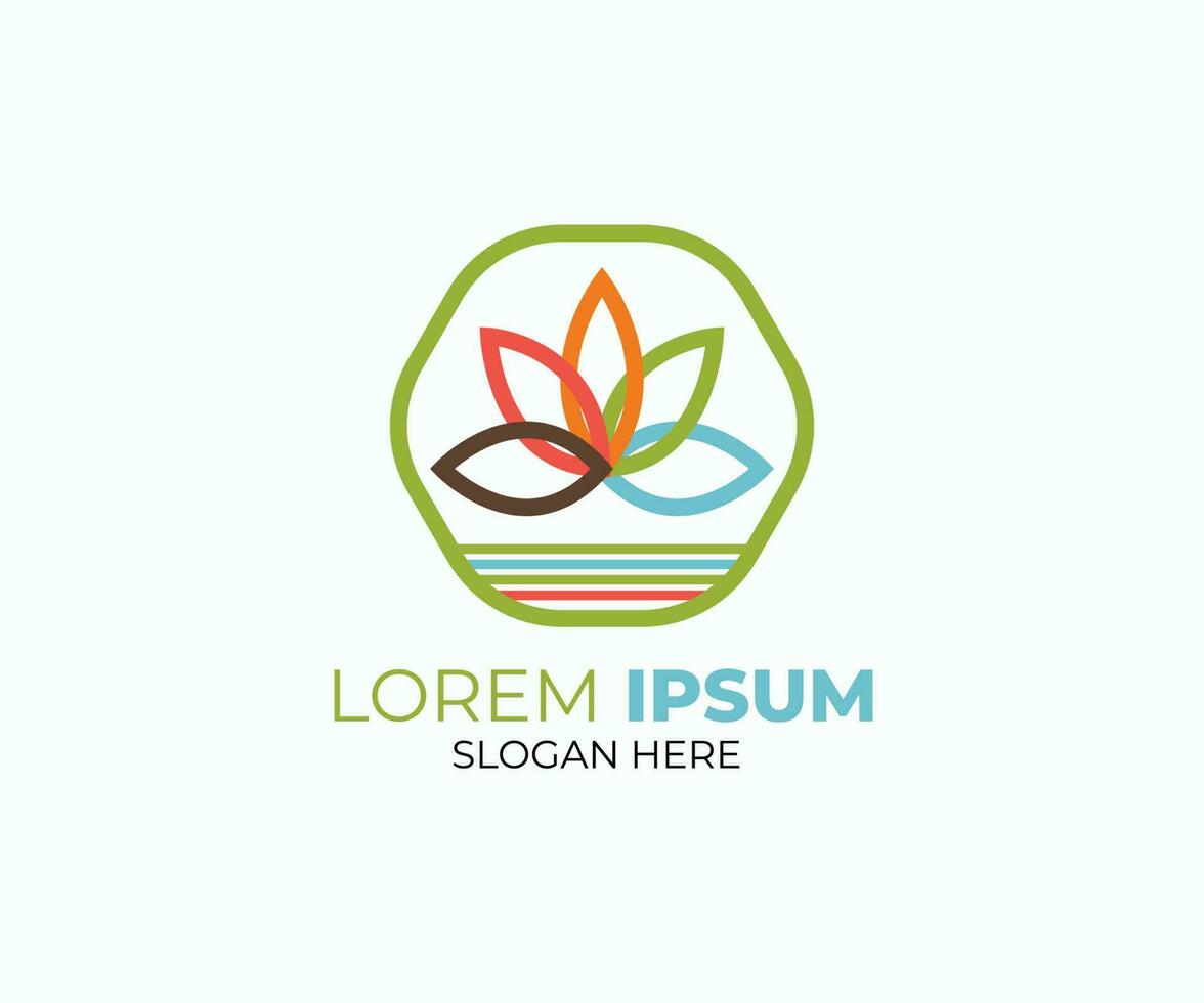 Abstract environment flower minimal logo design for company website vector