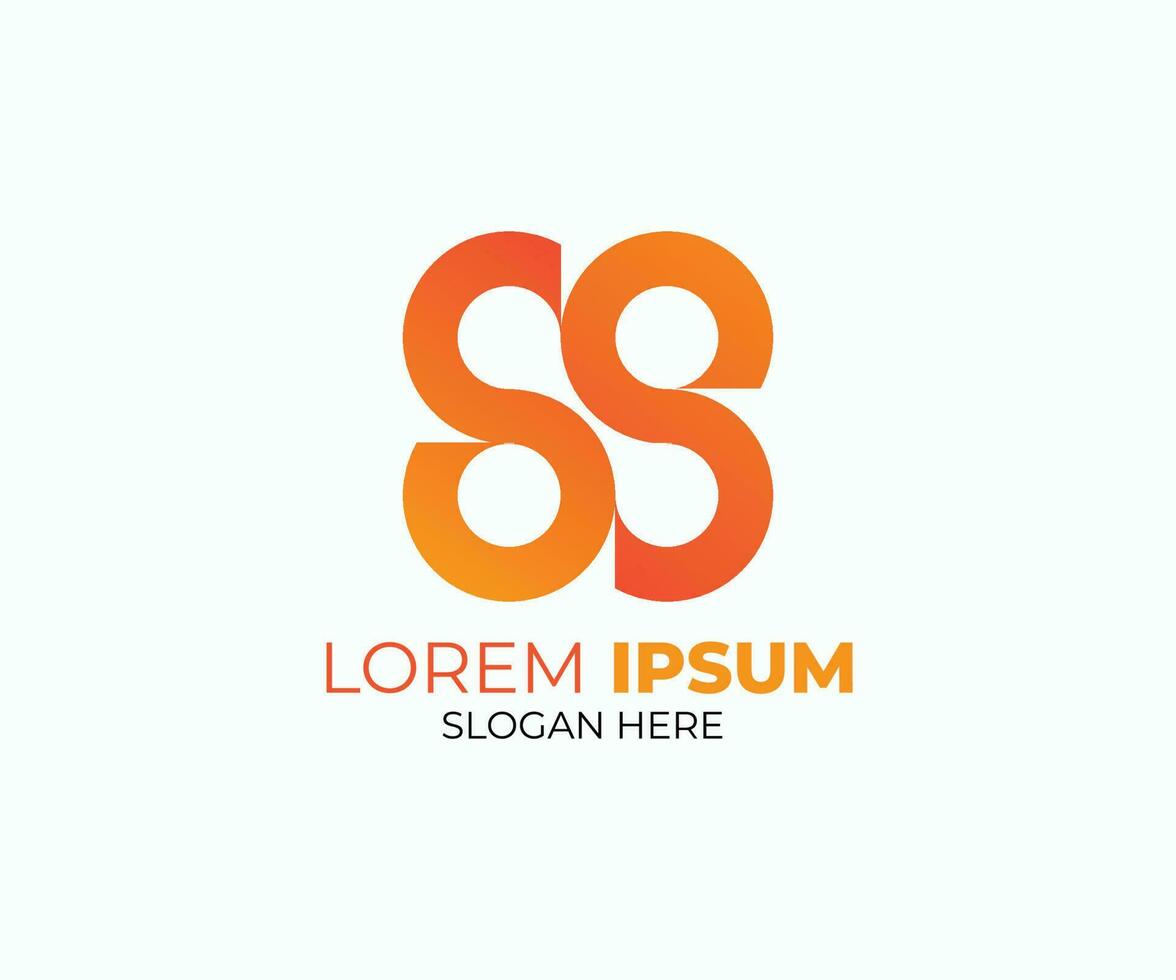 Modern minimal s s logo design for company vector