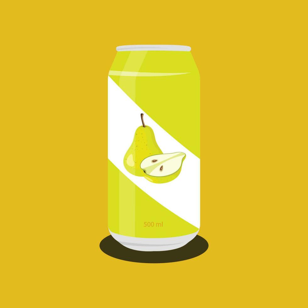 vector pear flavored drink can
