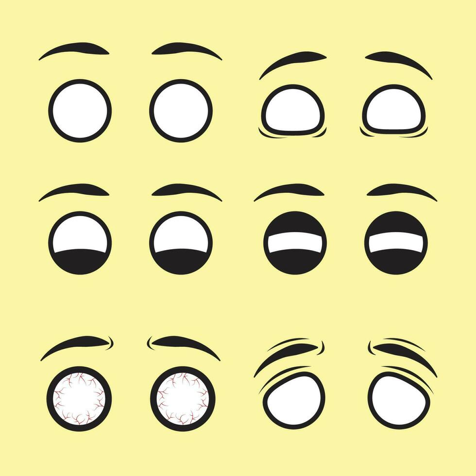 vector collection of cartoon eyes with various expressions