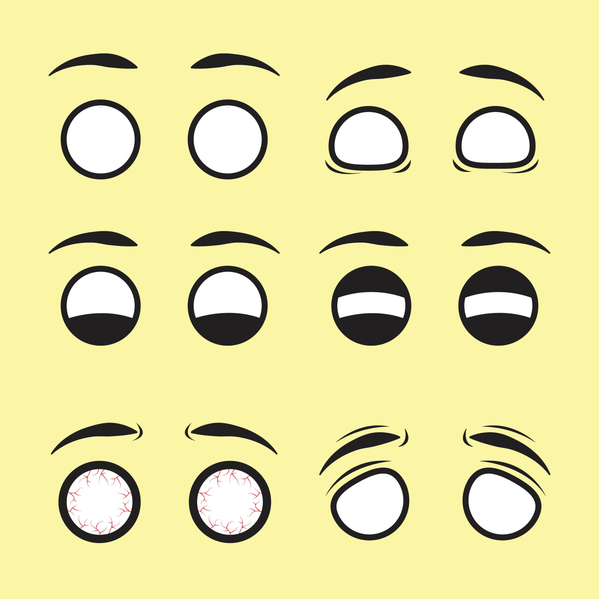 vector collection of cartoon eyes with various expressions 23342987