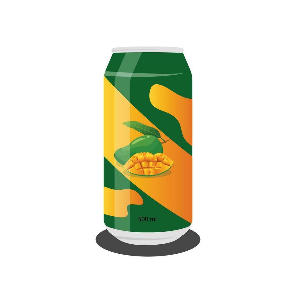 can of vector mango fruit flavor drink