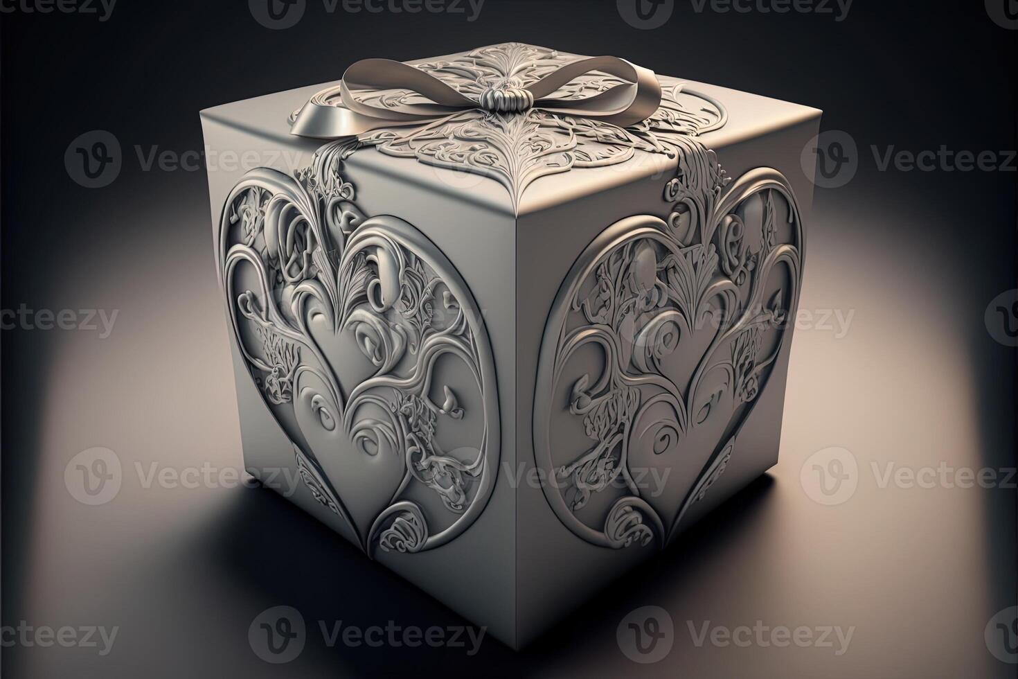 Realistic decorative gift boxes 3d gifts white cardboard packaging templates side view heart shape presents Perfectly wrapped valentines giftbox luxury cardboard photo