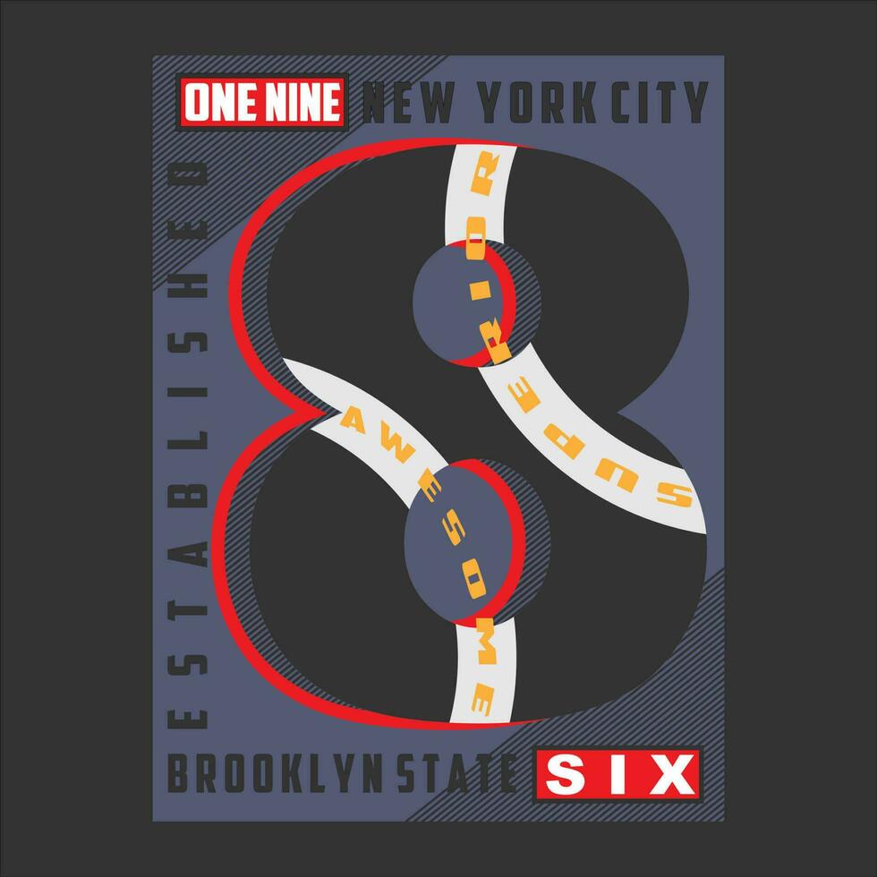 nuevo York brooklyn texto ,logo, modelo vector diseño