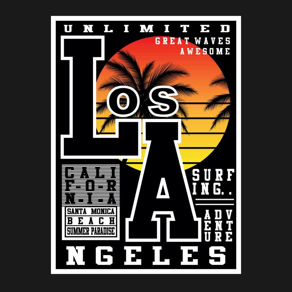 los angeles text vector typography design