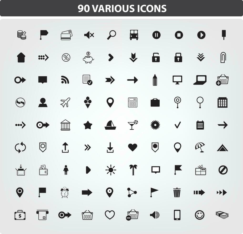 vector set of web universal icons isolated