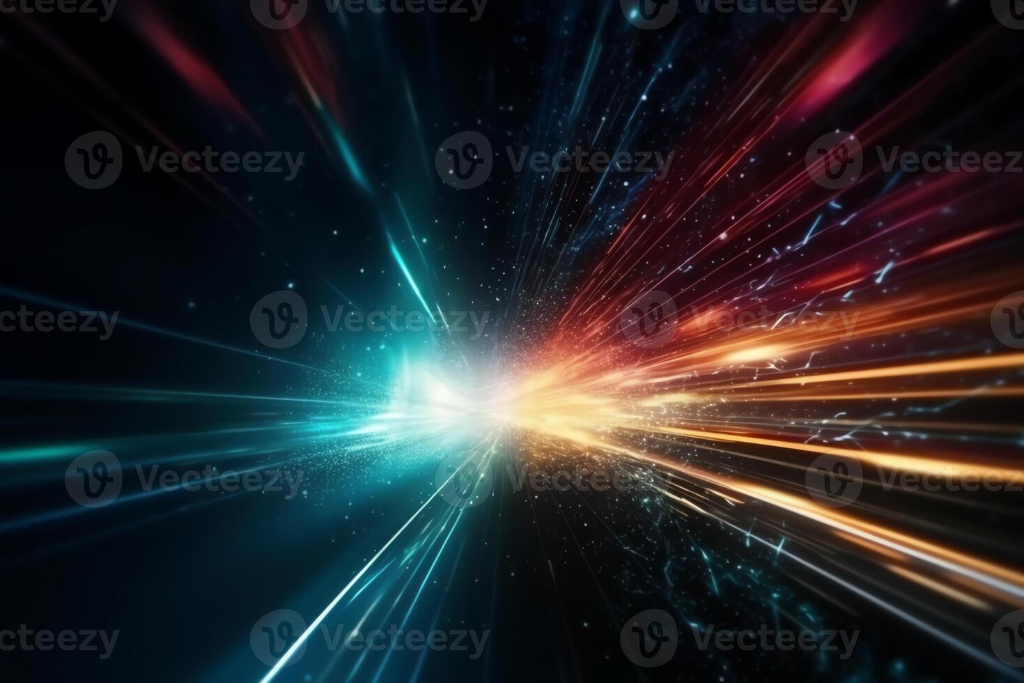 Galaxy space and technology theme with motion light trail abstract background. photo