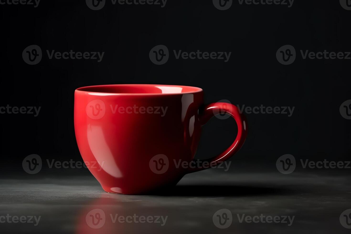 Red tea or coffee mug side view. photo