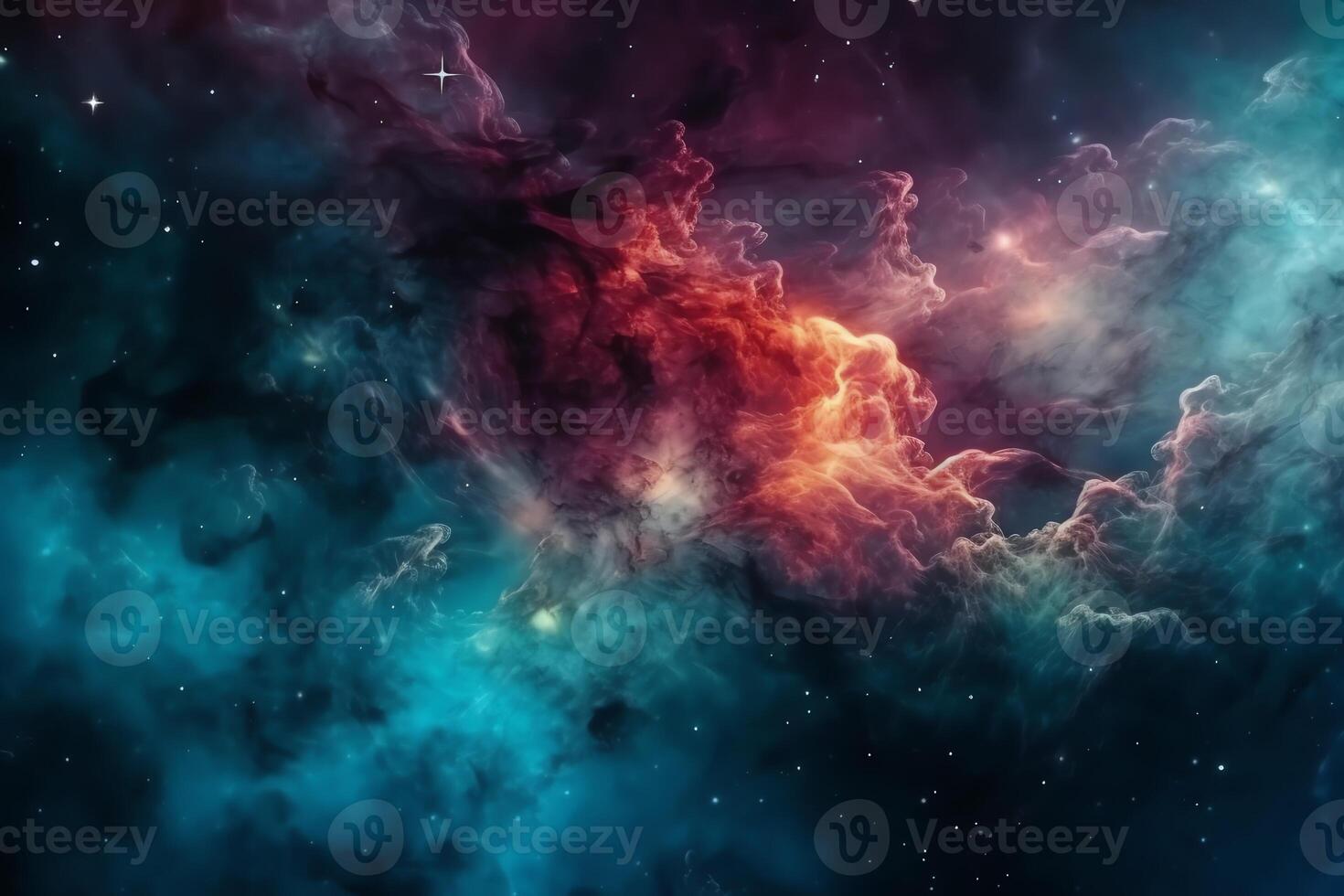 Nebula space explosion background with space text nebula high contrast. photo