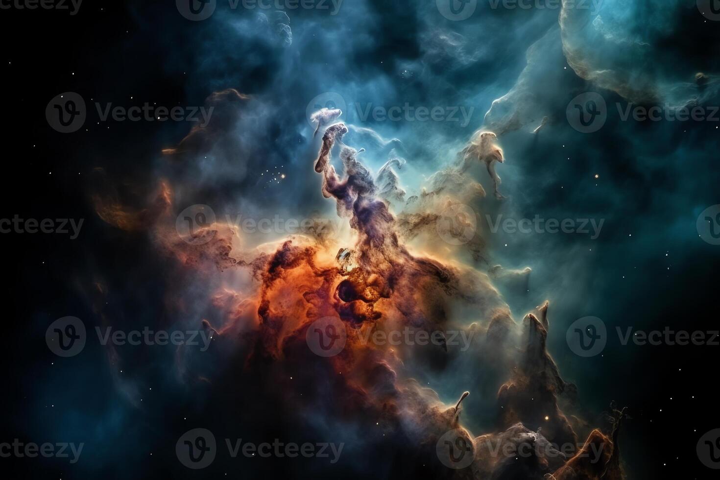 nebulosa en espacio. ai generado foto