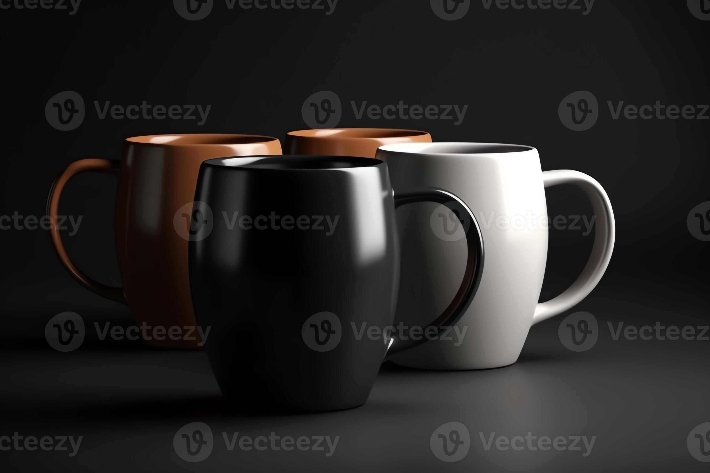 3D Illustration, Blank Coffee Mugs Design Mockup. Generative AI Stock  Photo, Picture and Royalty Free Image. Image 203401704.