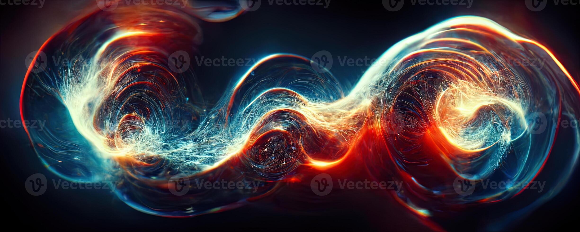 Illusion or dream, innovation or exploration, technology or sci fi. Physics quantum fluctuations 8k octane rendered ultra realistic. Digital art banner for game or movie. photo