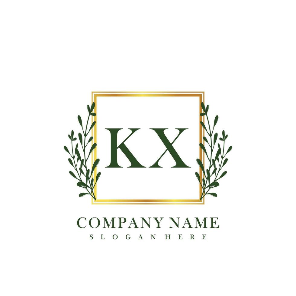 KX Initial beauty floral logo template vector