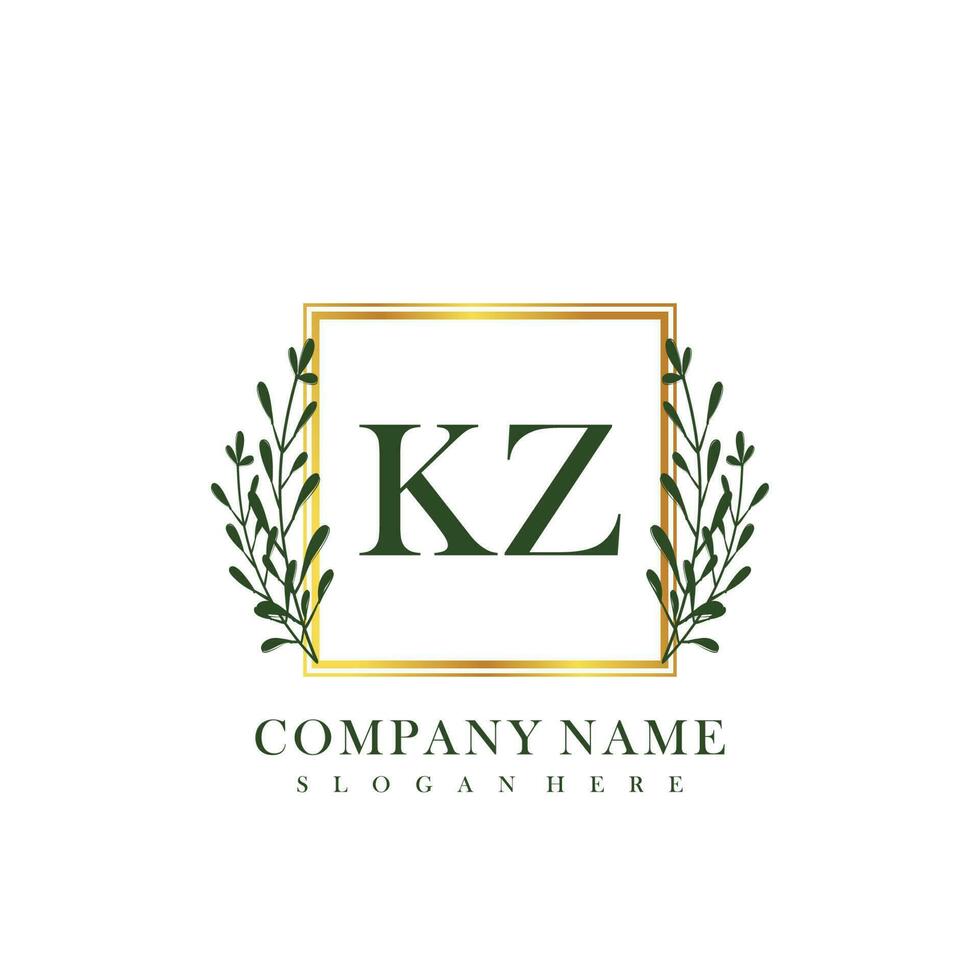 KZ Initial beauty floral logo template vector