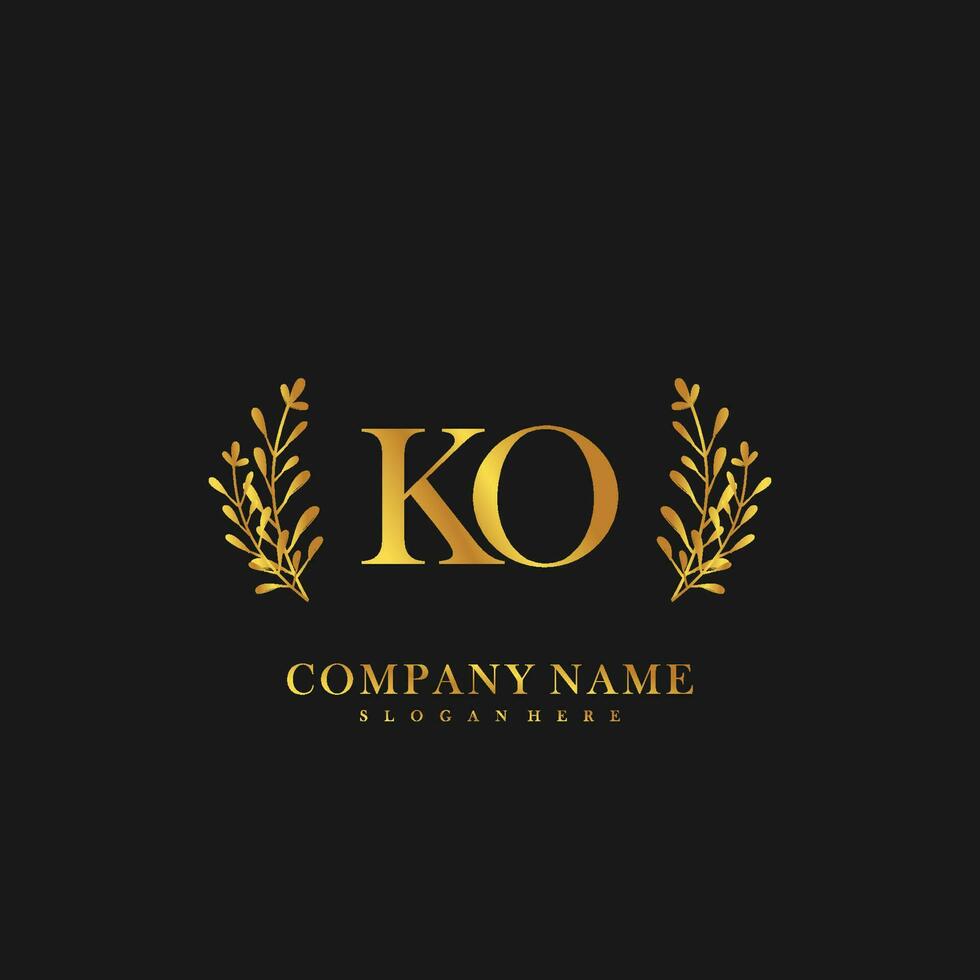 KO Initial beauty floral logo template vector