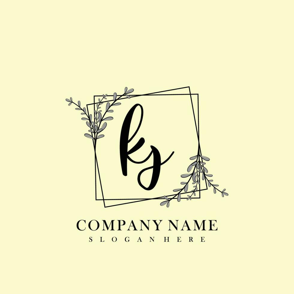 KS Initial beauty floral logo template vector